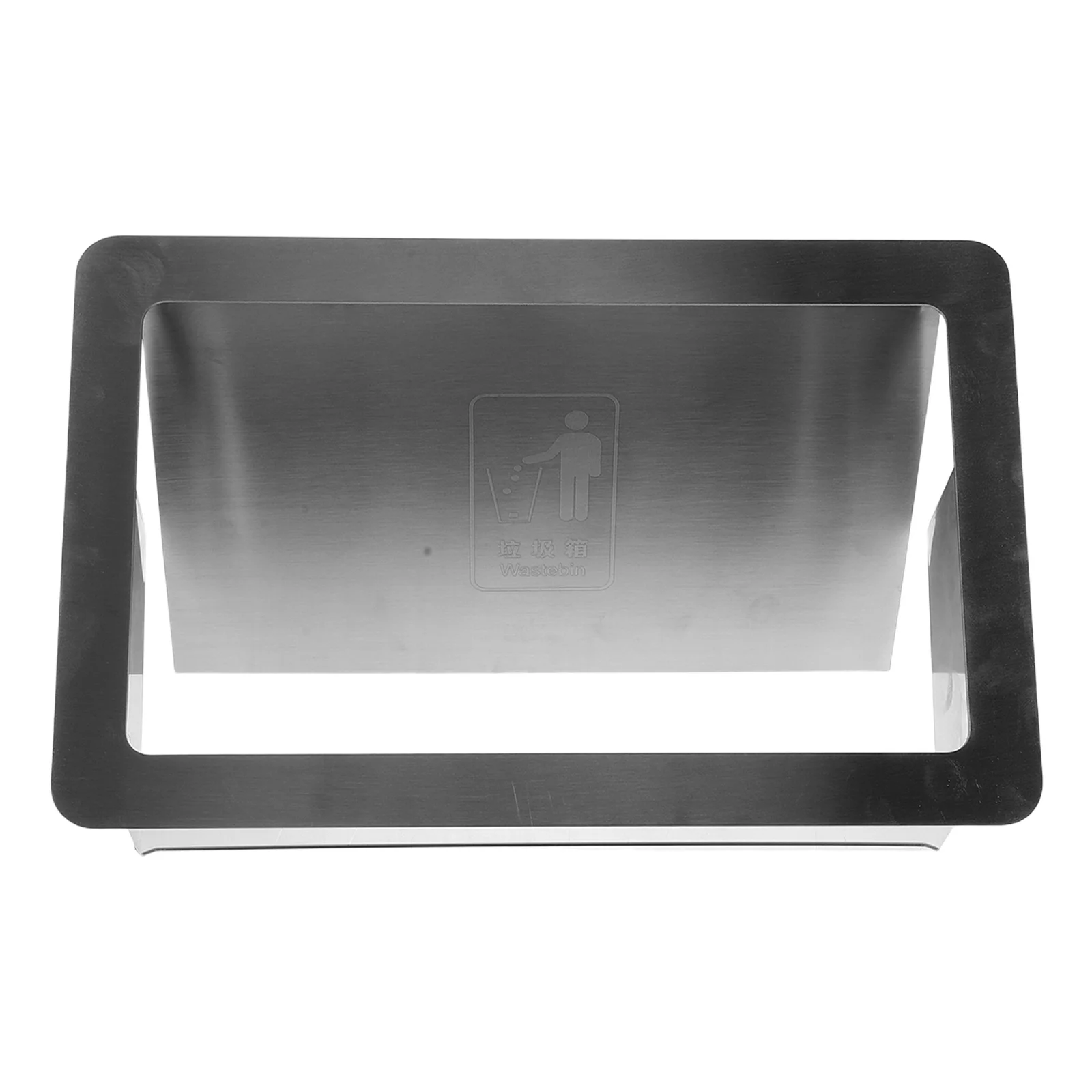 

Side Opening Stainless Steel Recessed Trash Can Lid Embedded Garbage Chute Cover for Kitchen Cabinet Trash Bin Commercial Use