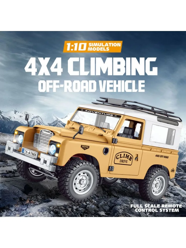 2026 Nieuwe 1:10 Volledige Schaal Pickup All Terrain Simulatie Off-Road Klimvoertuig 15KM/H RC Auto 2.4G Afstandsbediening 100M met LED - afbeelding 2