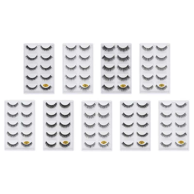 5 Paar natürliche weiche 3D-Nerz-Falsche Wimpern, handgefertigte gefälschte Wimpern, künstliche Cils, Make-up-Schönheitswerkzeuge