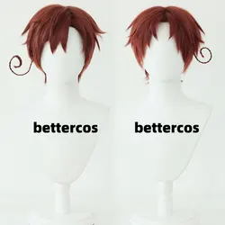 Axis Powers Hetalia Wigs South North Italy Wig Feliciano Vargas Red Brown Cosplay Wig With a Small Detachable Braid