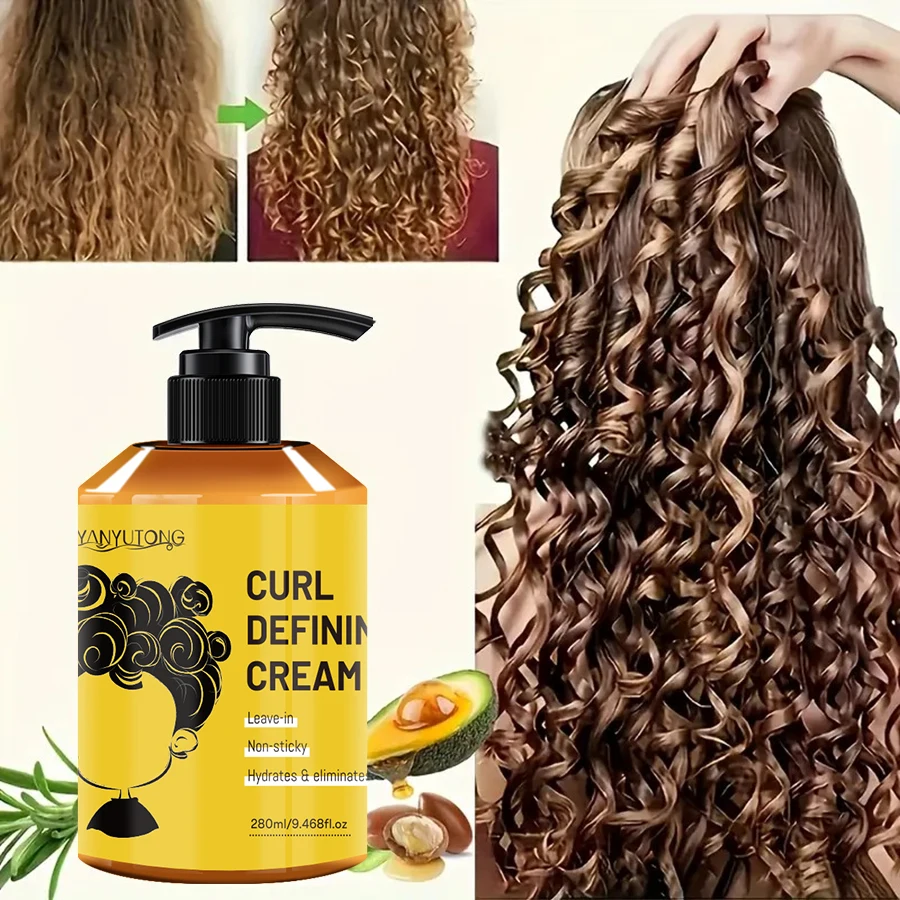 280ml Lockenstyling-Creme, Feuchtigkeitsspendende und Glättende Formel, Verbessert die Elastizität und den Glanz von Locken, Leicht zu Fixieren – Detail 8