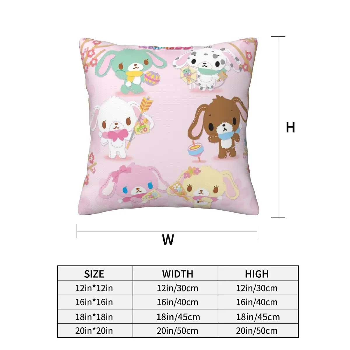 Sugarbunnies 2 pcs Square Pillowcase Pillow Cover Cushion Decor Comfort Throw Pillow for Home Living Room