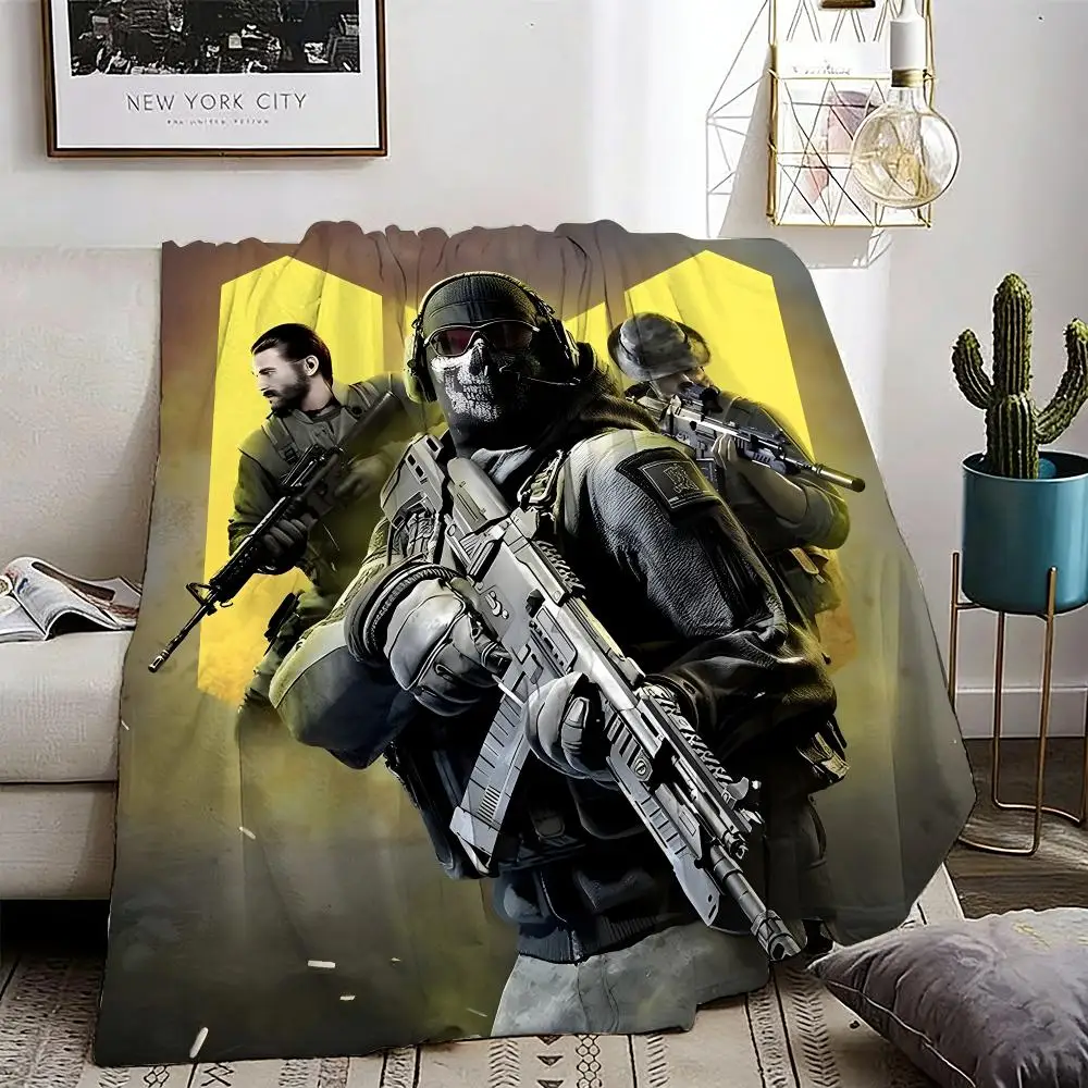 

C-Call Of Duty Ghosts Throw Lightweight 240g Flannel Blanket Soft Skin-friendly for Summer Cooling