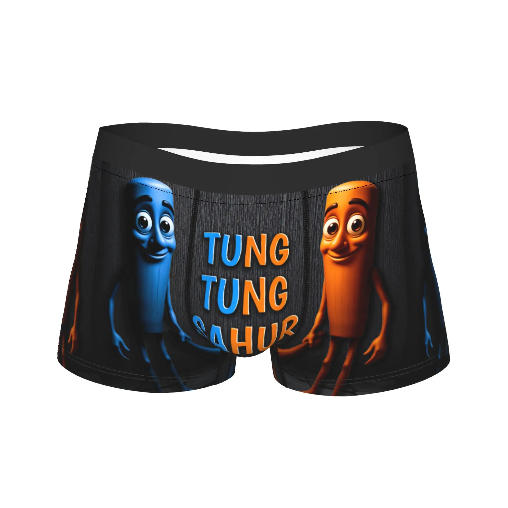 

Tung Tung Sahur Duo Blue Orange Cartoon Boxershorts 3D Pouch Underwear Trenky Pattern Shorts Briefs Soft Trend Men's Panties