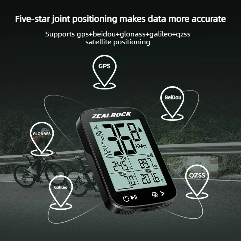 ZEALROCK GPS Cycling Speedometer Waterproof Bike Computer Odometer with Speed Sensor for Mountain & Road Bicycle Speed Tester