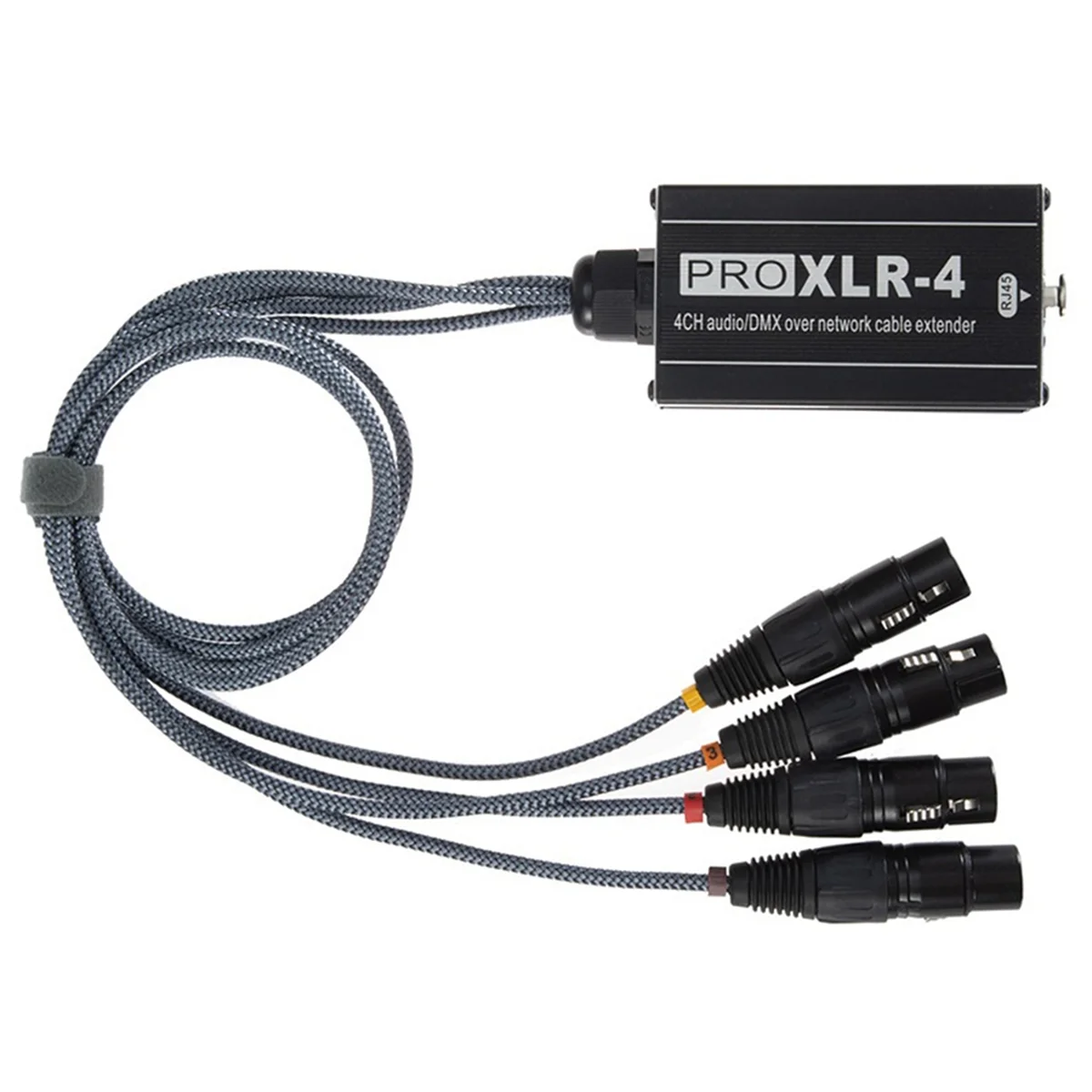 Y22A 1Pair XLR Male/Female 4 Channel Snake 3Pin XLR/DMX to Ethercon RJ45 Cat5/Cat6 Ethernet Extender for Live Stage, Black