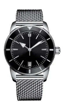 스포츠 자동 기계식 세라믹 남성용 시계 슈퍼 오션 블랙 블루 고무 로즈 골드 메쉬 스트랩 스테인레스 스틸