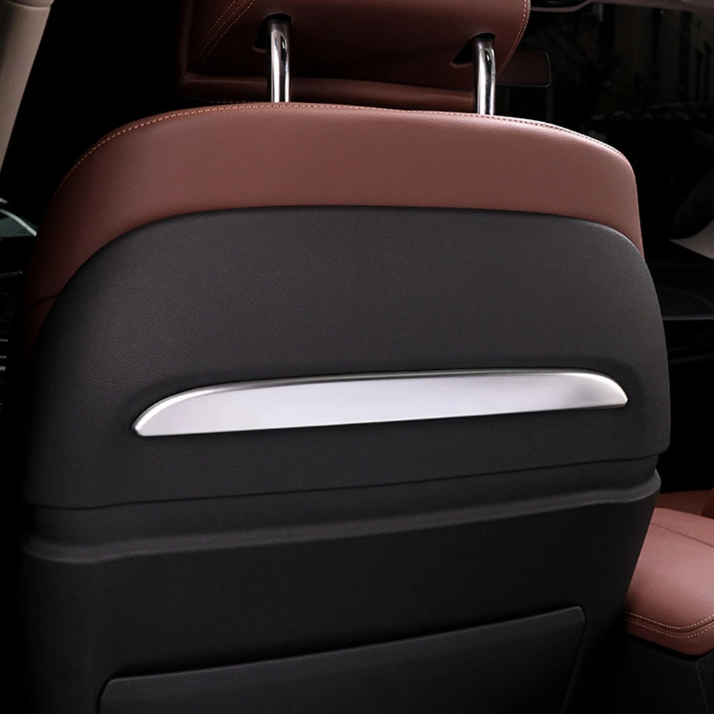 شريط خلفي لمقعد السيارة من الكروم الفضي ، شرائط تزيين لسيارات بي ام دبليو X5 ، X6 ، X7 ، G05 ، G06 ، G07 ، 6GT ،-way ، إكسسوارات داخلية