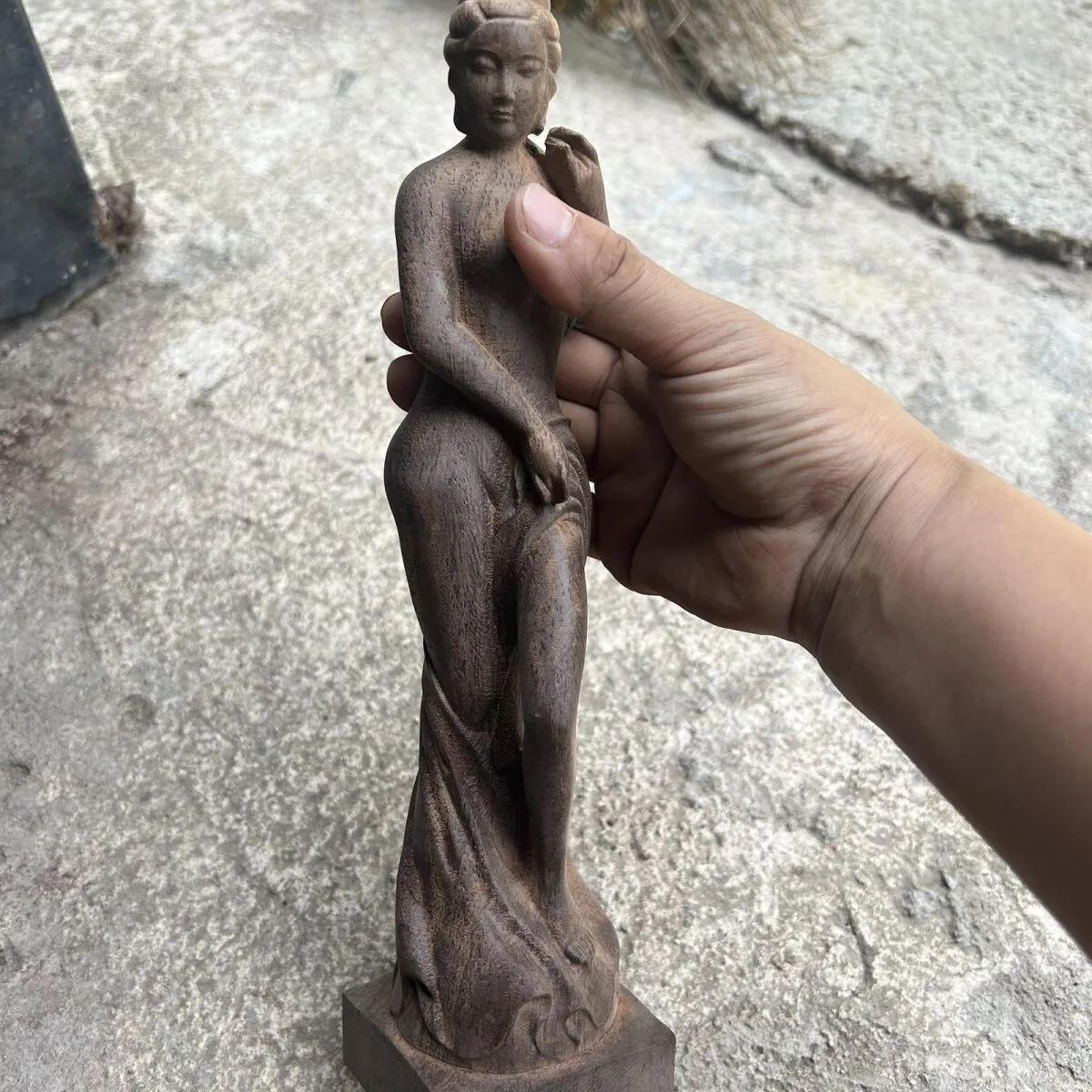 

11" Natural Agarwood Carving Sexy Beauty Sylph Body Model Statue Home Ornament