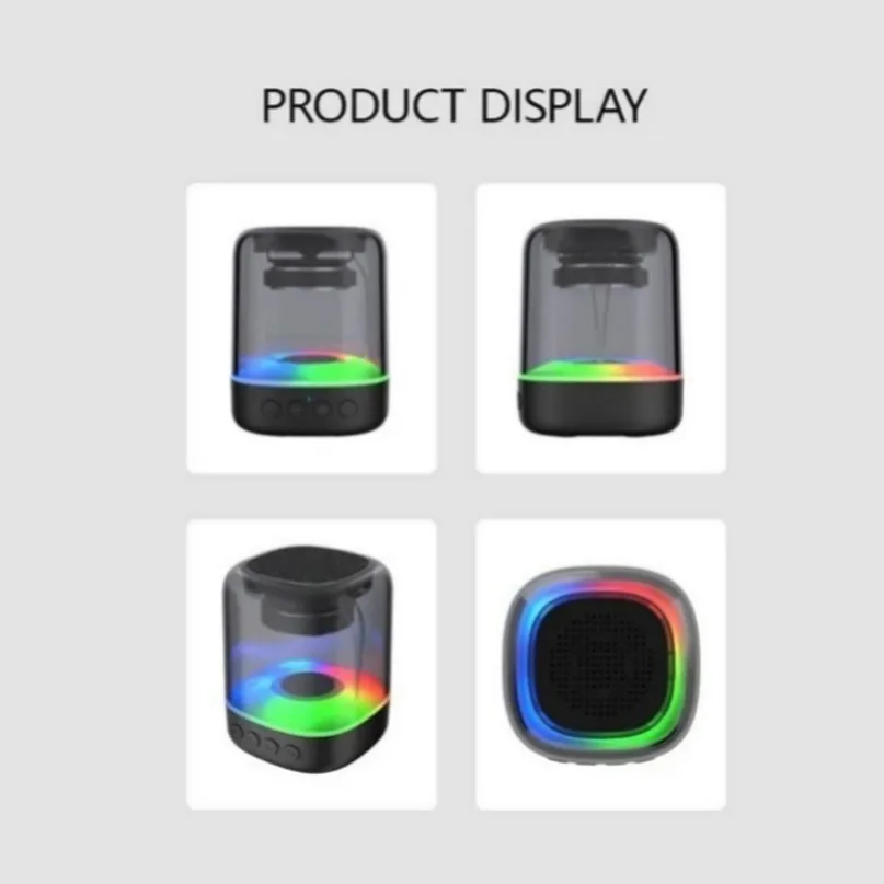 Haut-parleurs portables Bluetooth 5.0, lumière RGB, son HD, Mini haut-parleur de bureau sans fil, pour fête à domicile, vélo en plein air