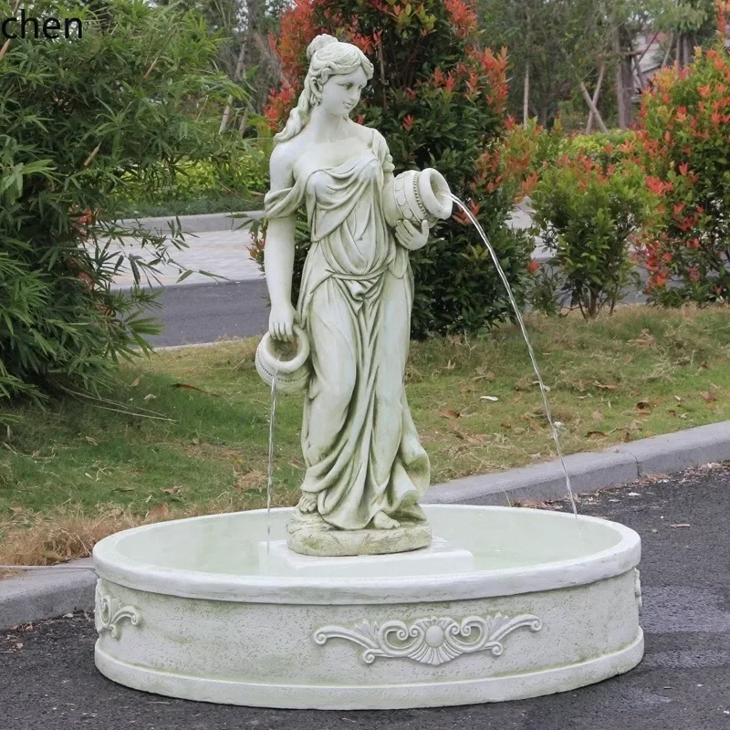 W28- Large Fountain Sculpture - Water Feature Ornament For Villa, Courtyard, Balcony, And Garden Decoration