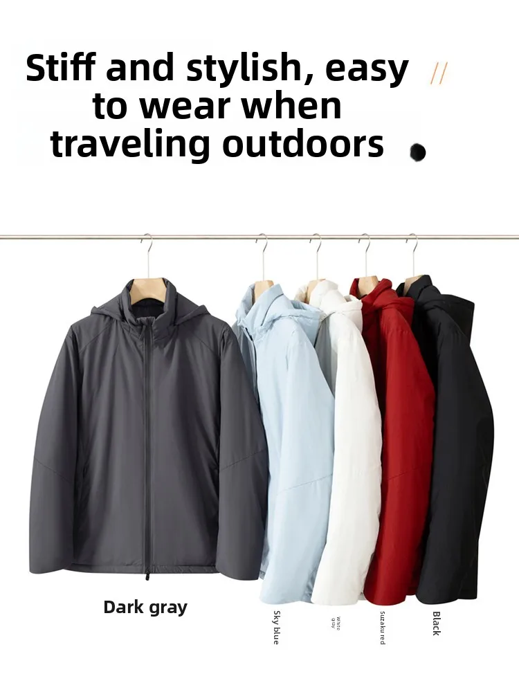 في الهواء الطلق التكنولوجيا القطن Jaet الرجال غطاء محرك السيارة القابل للإزالة يندبروف الشباب العصرية طويلة Sve الوقوف صالح لون نقي معطف الخريف الشتاء