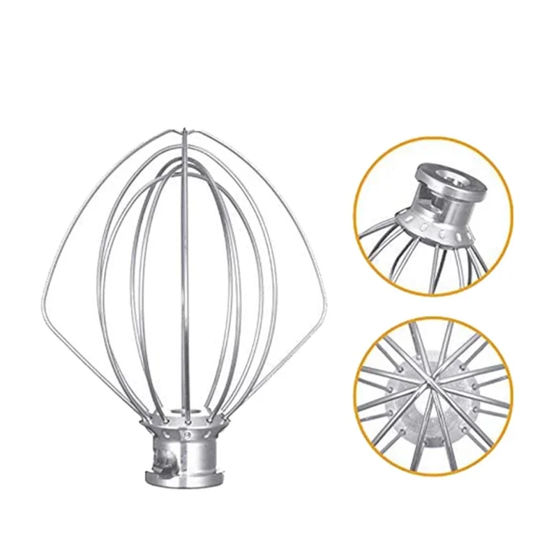 2 Pack Stainless Steel Wire Whip Mixer Attachment For Kitchenaid K45WW Flour Cake Balloon Whisk Egg Cream Stirrer