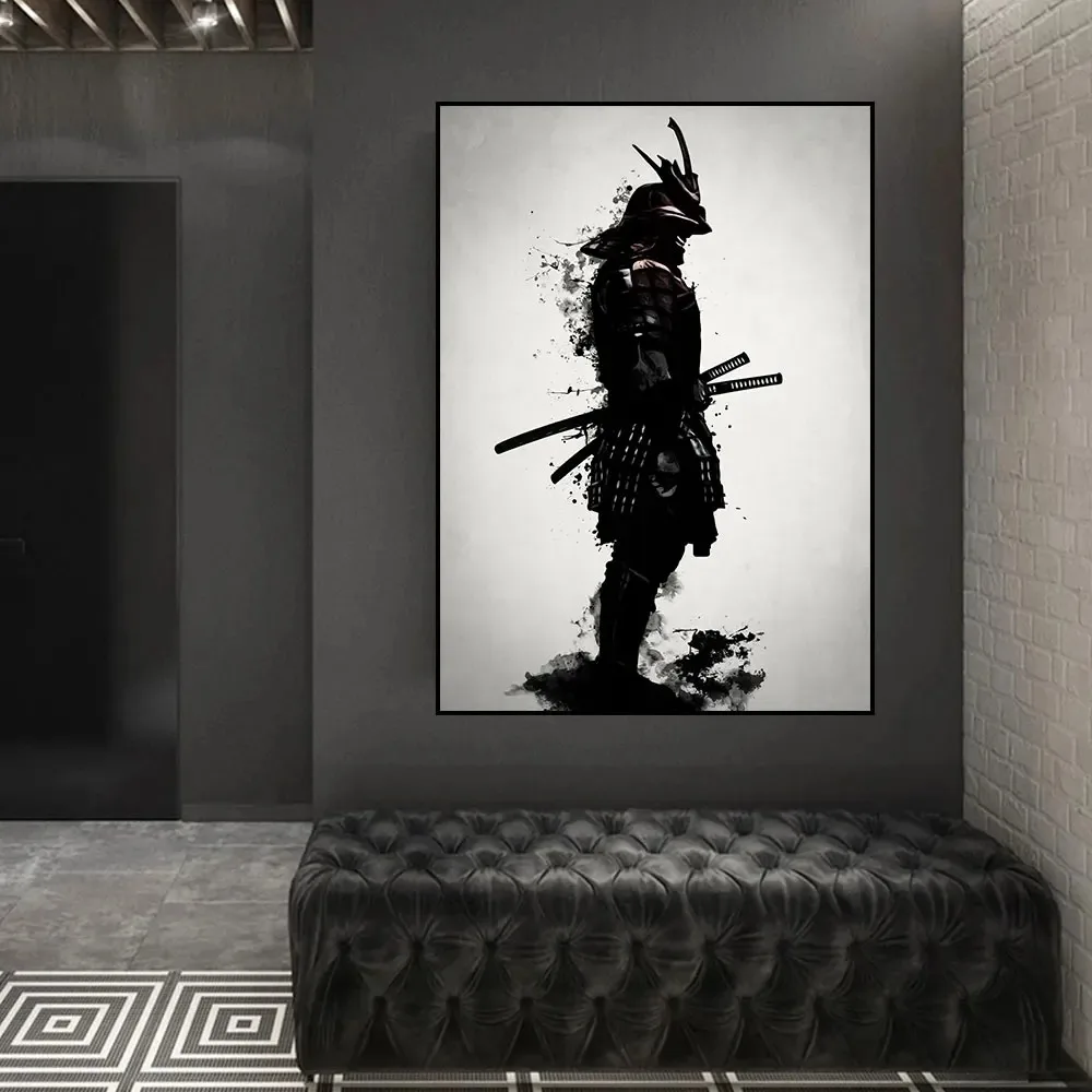 Japanese Samurai Abstract Posters and Print Knight Assassin Canvas Painting Wall Art Pictures for Living Room Bedroom Home Decor