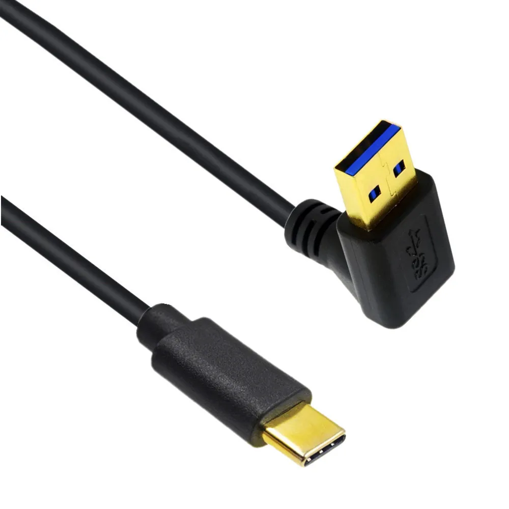 Cable de carga USB 3,0 tipo A USB C macho, 90 grados arriba abajo, ángulo izquierdo y derecho, sincronización de datos, para Xiaomi 4C/5, Huawei P9, Samsung Note7