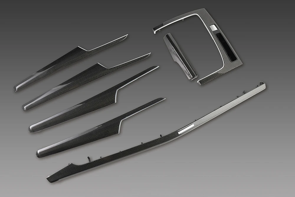 Carbon Binnenpaneel 7-delige set voor Audi Q5 RSQ5 2018-2024 Koolstofvezel Interieur Dashboard Portierbekleding