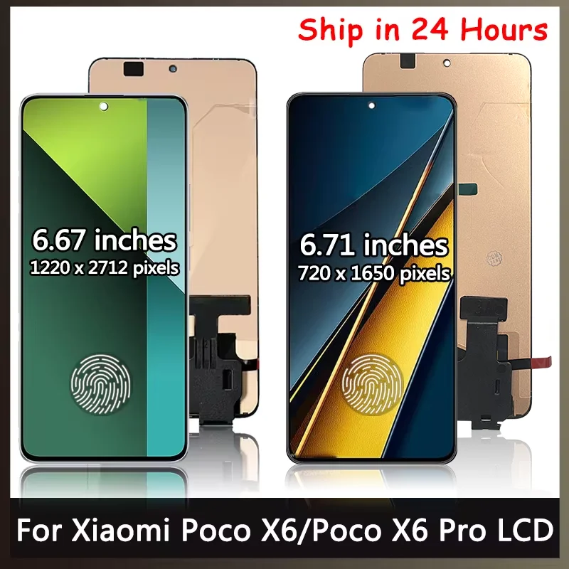 

ЖК-дисплей AMOLED 6,67 дюйма для Xiaomi Poco X6 Pro X6Pro 2311DRK48G, дисплей с сенсорным экраном и дигитайзером в сборе Poco X6 23122PCD1