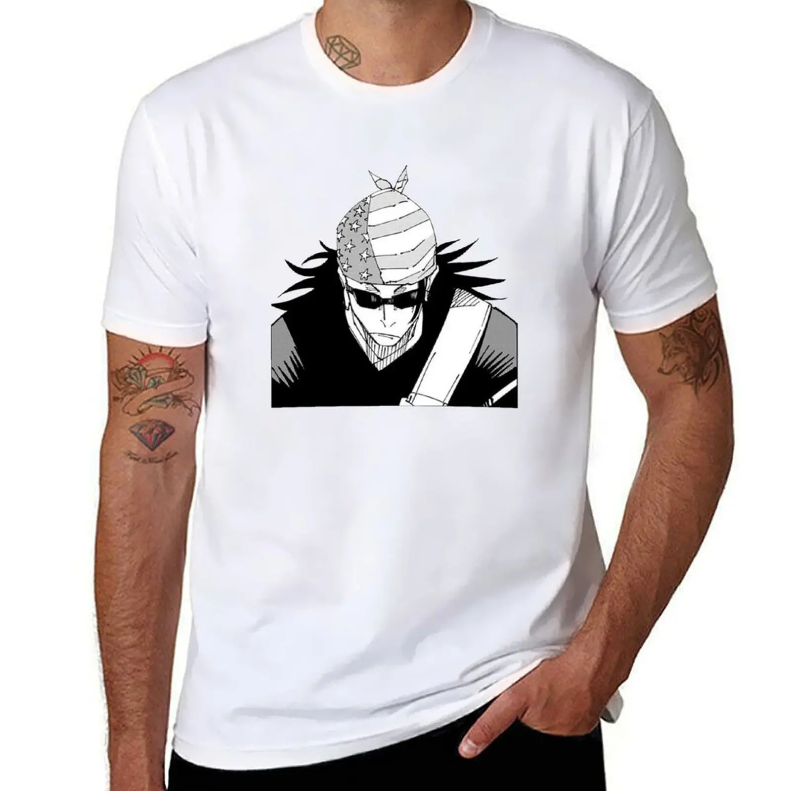 

AMERICAN KENJAKU/GETO (WHITE) T-Shirt t shirts for man graphic vintage anime t shirts for man t shirt man plain T-Shirt