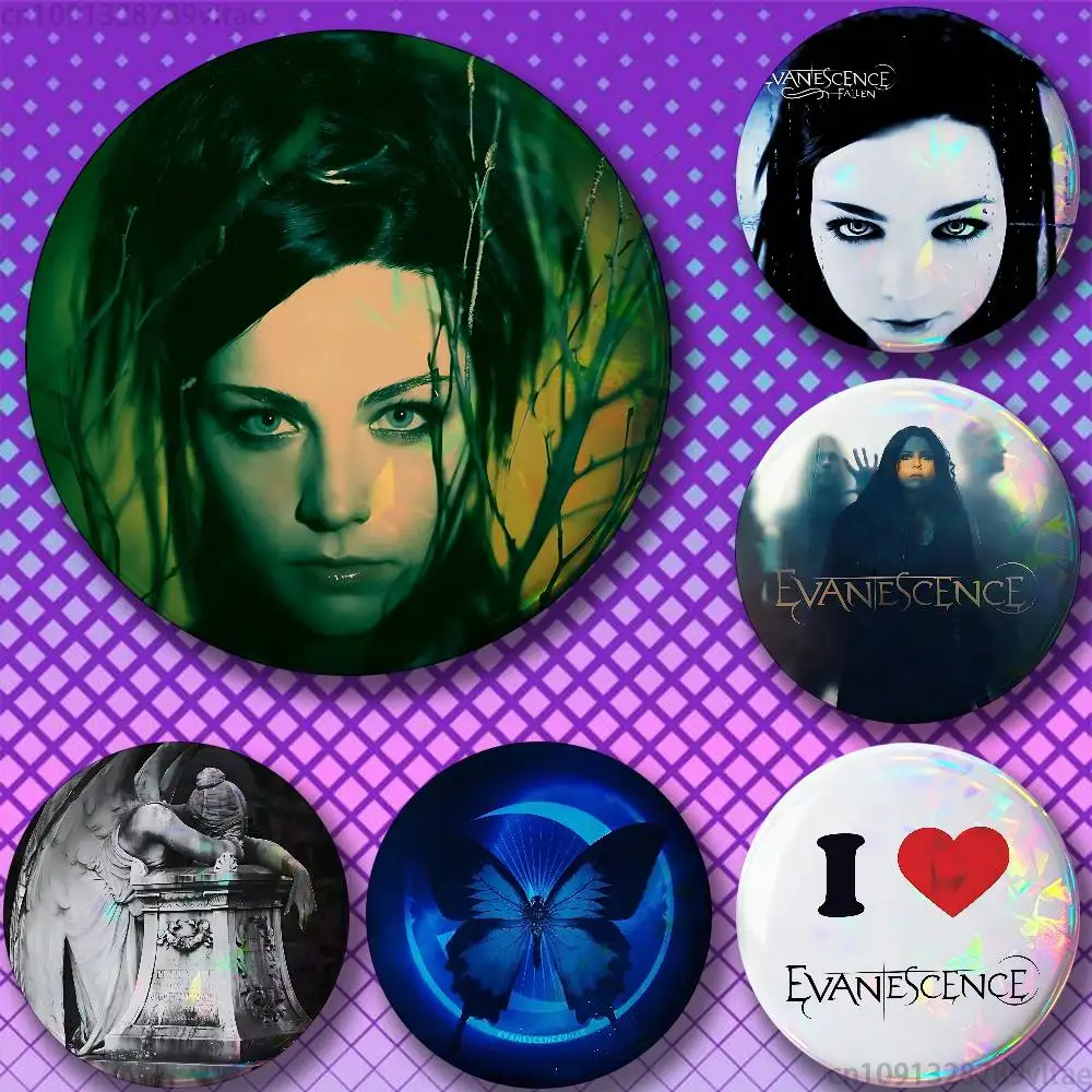 

E-Evanescence Fallen A-Amy Lee 58mm Icon Badge Handmade Tinplate Brooch for Backpack Clothes Chest Ornament Gifts