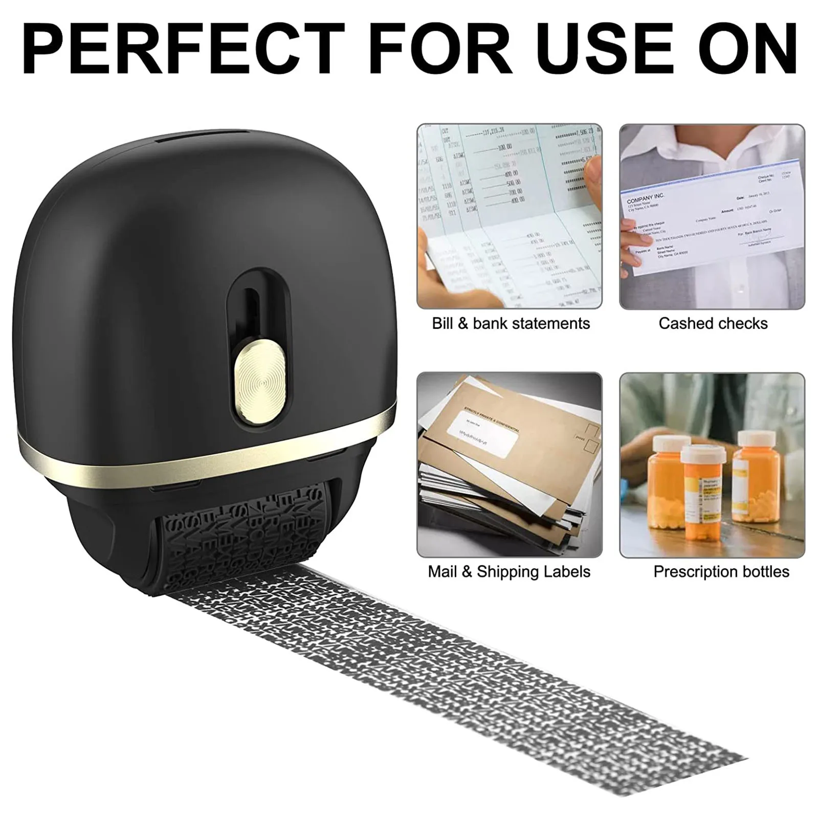 0.98inch Wide Identity Theft Protection Roller Stamp Set ID Blockout And Address Blocker Privacy Protect