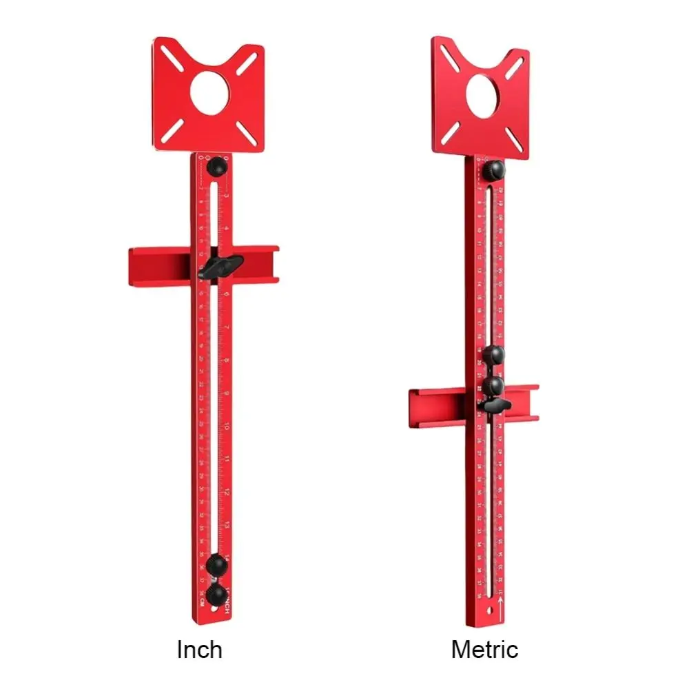 

Aluminum Alloy Drill Punch Locator Adjustable Metric/Inch Cabinet Hardware Jig Template Detachable Drilling Positioner Tool