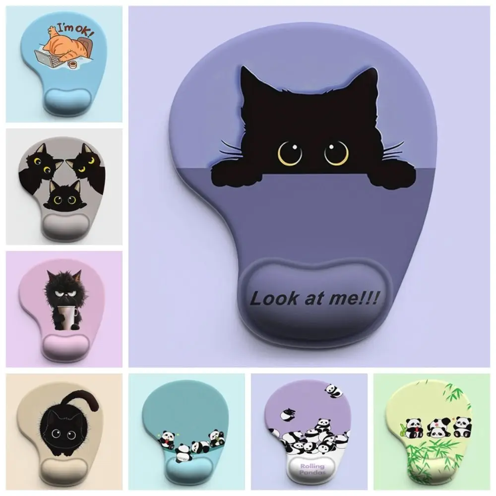 

Коврик для мыши с милым мультяшным животным, нескользящая мягкая силиконовая подставка для запястья, эргономичная настольная поддержка запястья, гладкая поверхность, компьютер