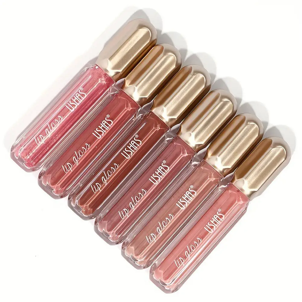 Brillo Labial Acuoso Efecto Cristal USHAS & Lápiz Labial con Brillo Espejo Hidratante de Larga Duración, Antiadherente y Resistente al Agua