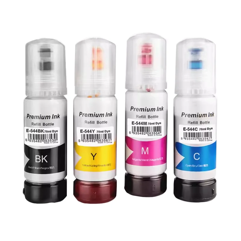 544 Dye Ink 4 Colors 70ml Bottle Refill Kit FitFor Epson EcoTank L3150 L3110 L3100 L3210 L3250L1110 5190 Inkjet Printer