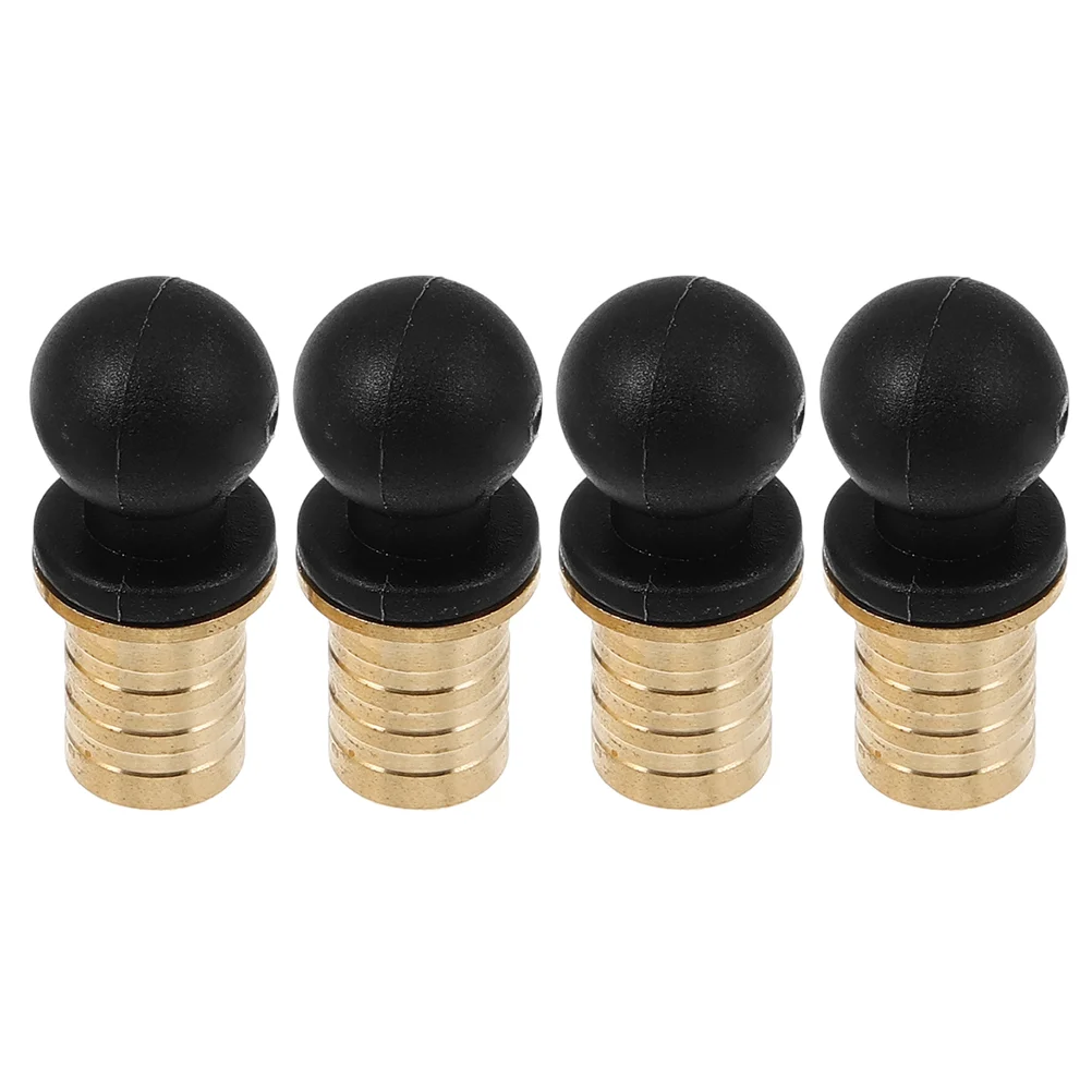 4 Pcs Calabash Jewelry Tops Brass Saver Stopper Bottle Plugs Accessories Cocktail Sealer Sealing