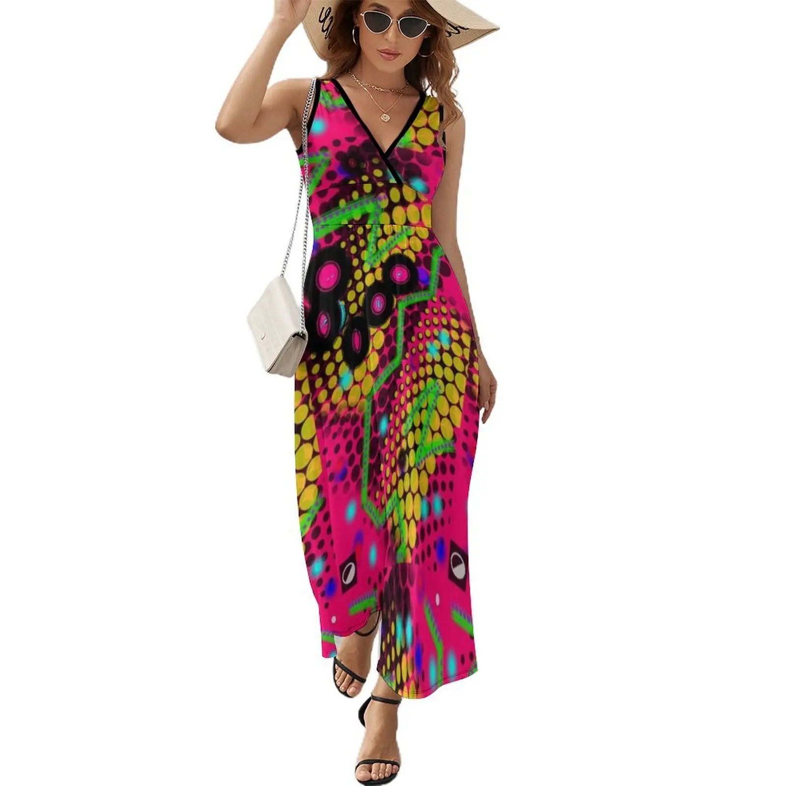 

Disco Spaz City Sleeveless Dress Women's summer suit bandage dress clothes long sleeve dresses