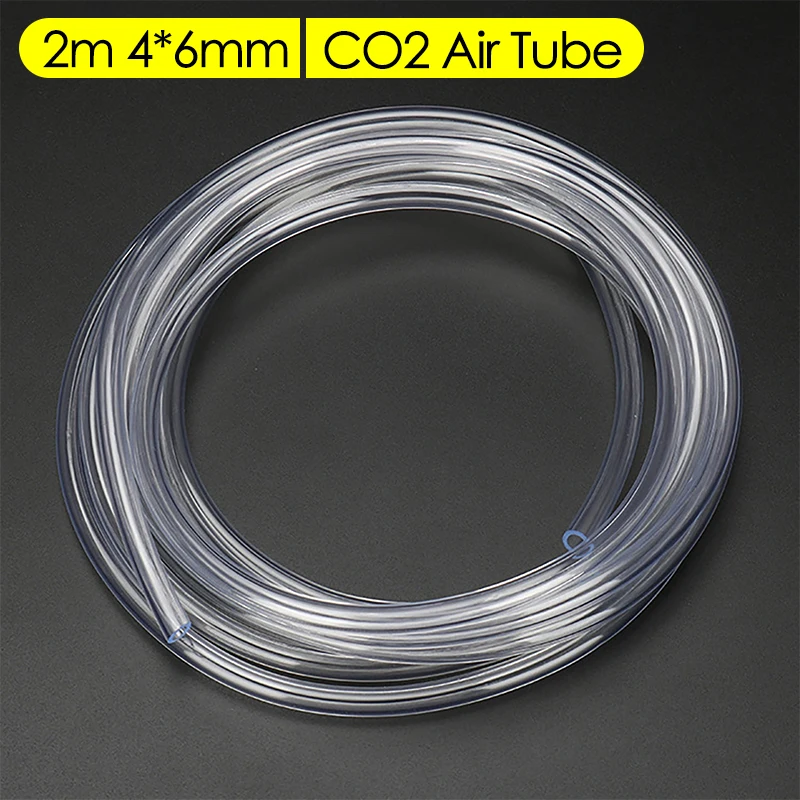 1PCS 2m 4mm*6mm Aquarium CO2 Tube Pipe Oxygen Hose PU Air Tube for Fish Tank Plant CO2 Generator System Kit Set Accessories