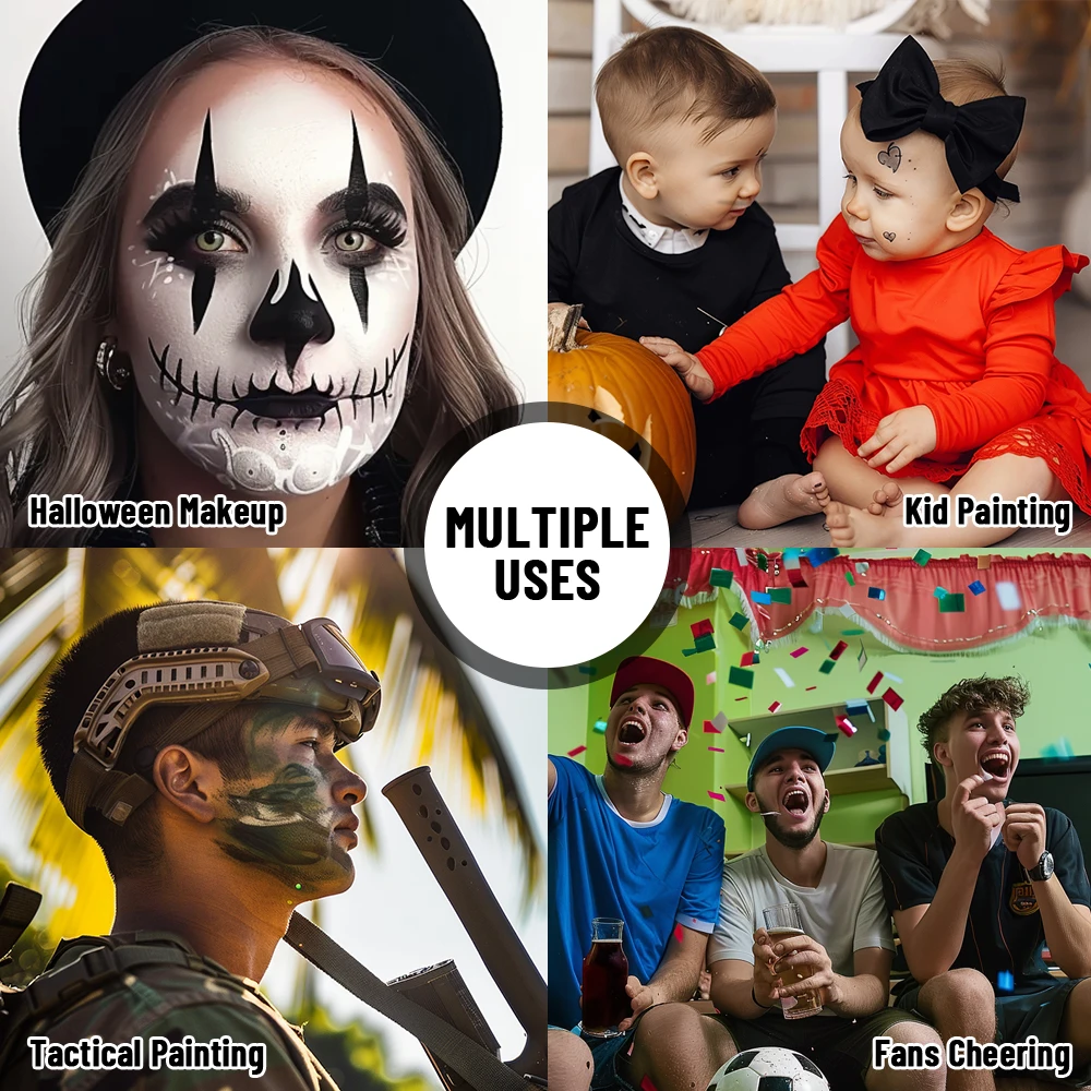 カモフラージュアイブラックスティック、特殊フェイスメイク、リップフェイスペイント、サッカー、野球、ソフトボール、スポーツ
