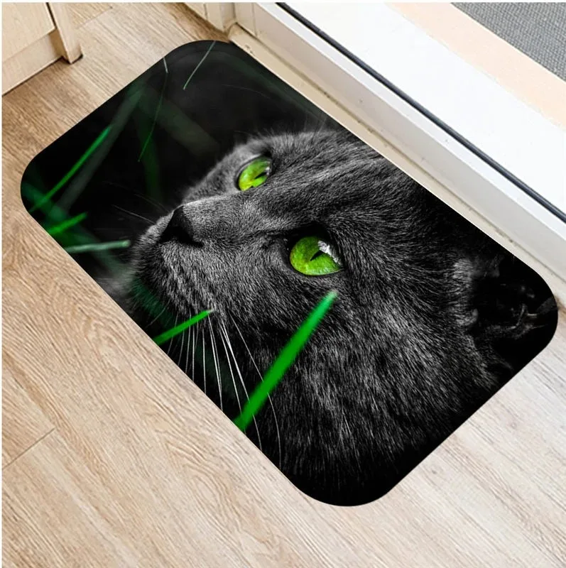 Cute cat animal pattern carpet kitchen living room entrance entrance floor mat home decoration bathroom absorbent foot mat