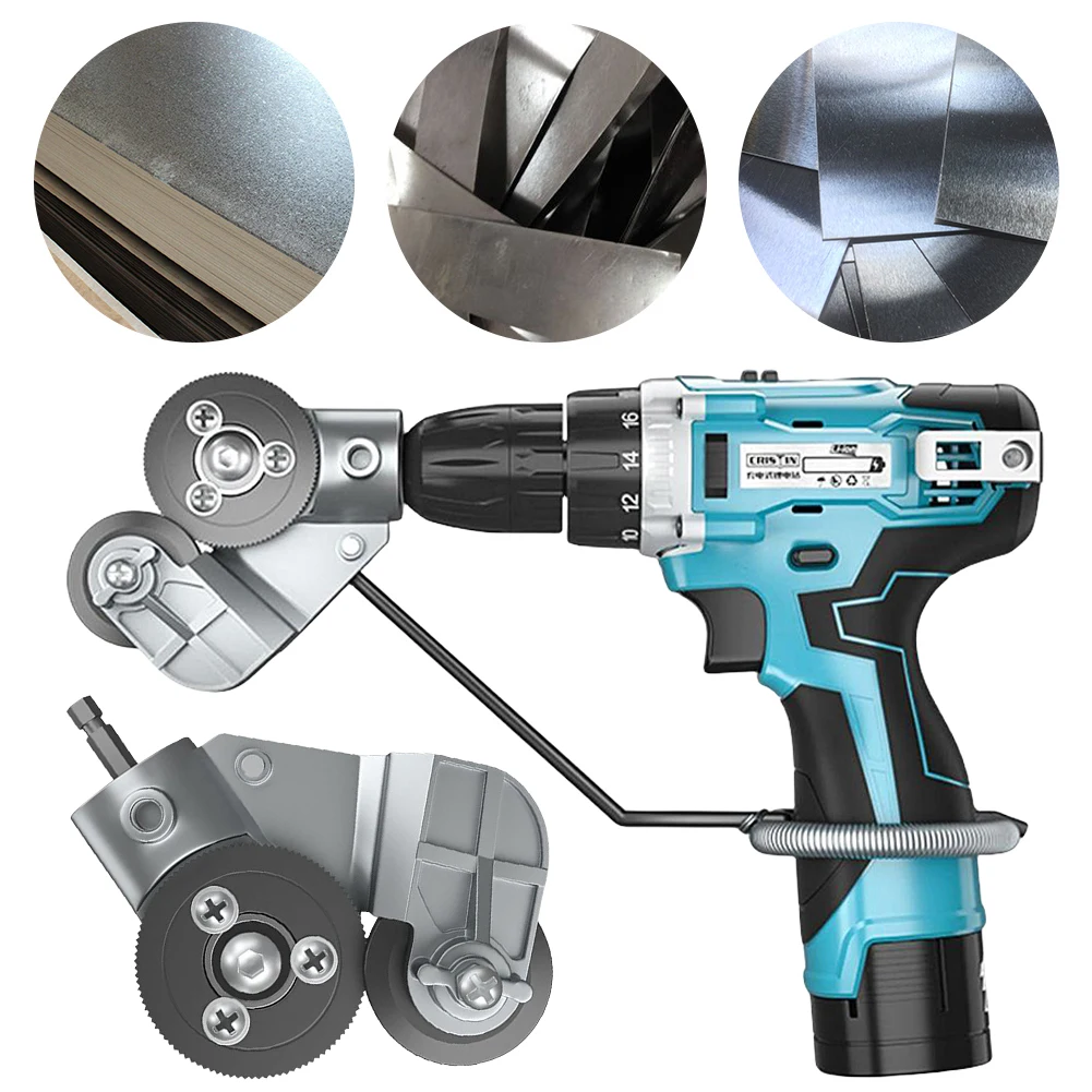 Universal Electric Drill Metal Cutter Titanium Alloy Gear Sheet Metal Shears Attachment for Iron Steel Aluminum DIY Workshop
