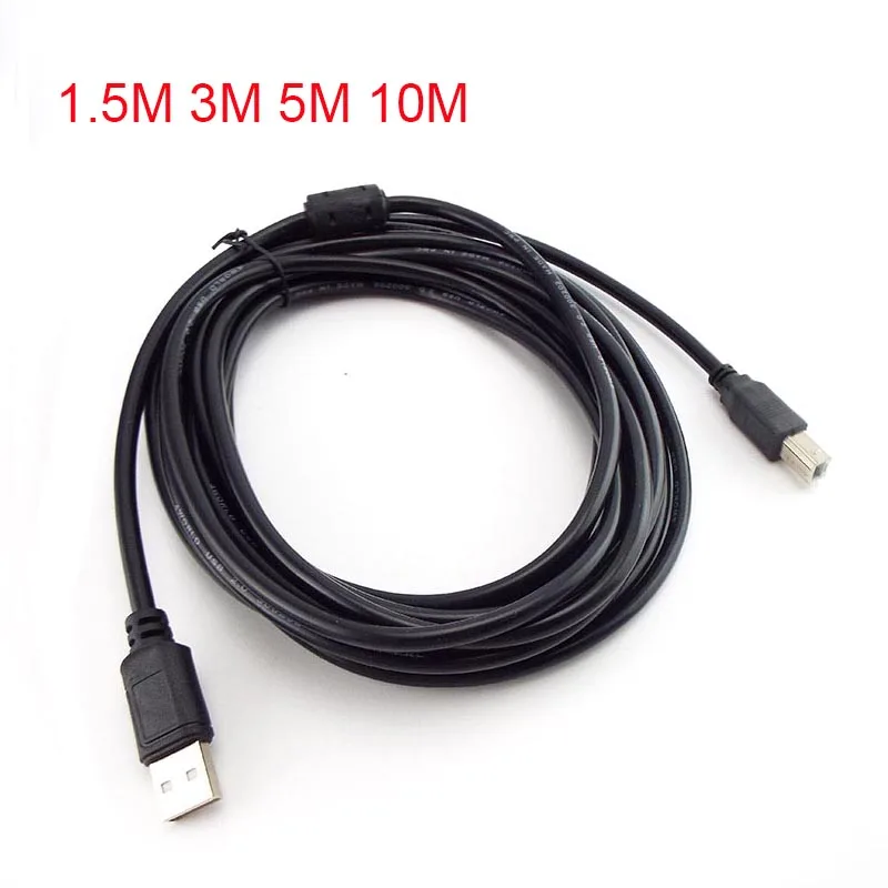 1.5/3/5/10M USB High Speed 2.0 A To B Male Cable For Computer Printer Cord 3 Feet Plug And Play