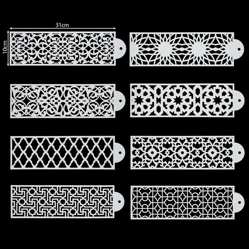 Plastic Sugar Sieve Mold Cake Decorating Painting Lace Layering Stencils Baking Tools Embossing Snowflake Pattern Bakeware