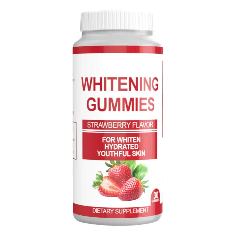 2 bottles strawberry flavored whitening gummy whitens moisturizes young skin making it more fair tender nourishing