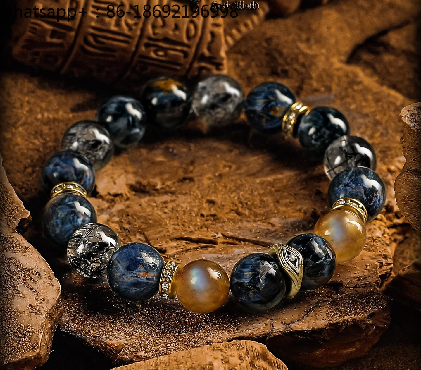 [Spirit Devour] Natural Namibian Cat's Eye Peter Stone Bracelet Male Anderson Crystal Bracelet