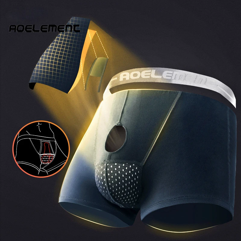 1PCS Men's Panties Bullet Separation Underwear Scrotum Support Bag Physiological Health Breathable Boxer Shorts U Convex Boxers