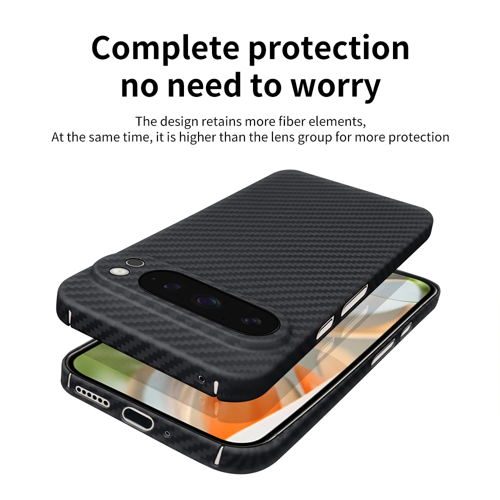 Luxury 1500D Aramid Carbon Fiber Phone Cover For Google Pixel 9 Pro XL Case Ultra Thine Deluxe Kevlar Cover