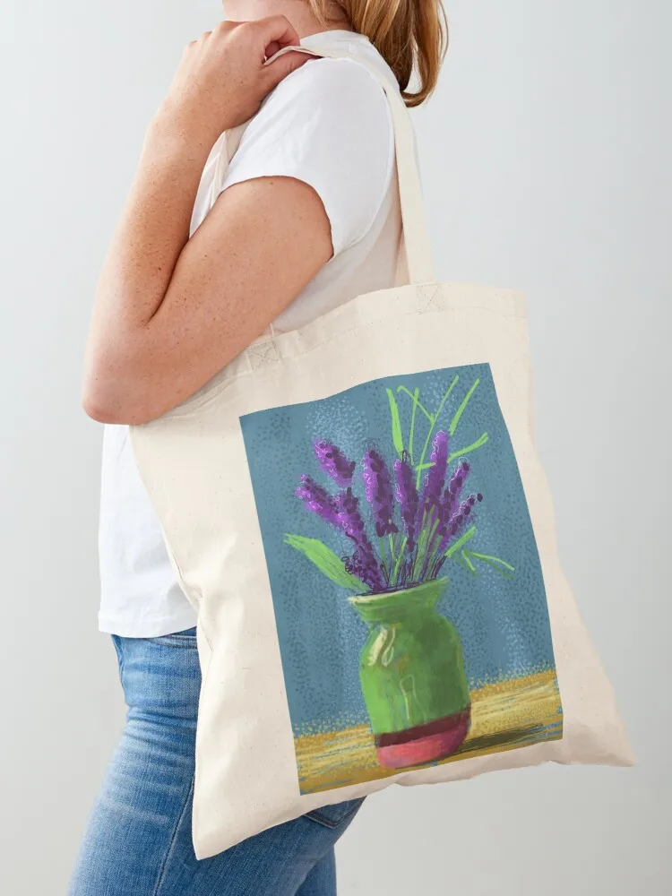 

Purple Lavender Paint Art Tote Bag Handbags women bags for women foldable reusable bag supermarket folding bag