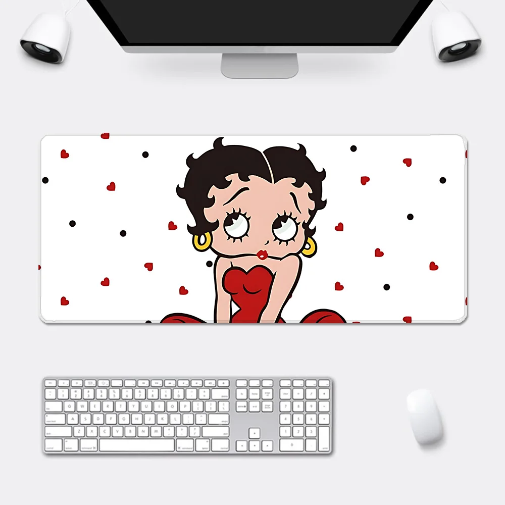 Cartoon B-BettyS B-BoopS Mousepad HD Printing Computer Gamers Locking Edge Non-slip Mouse Pad XXL90x40cm Keyboard PC Desk Pad