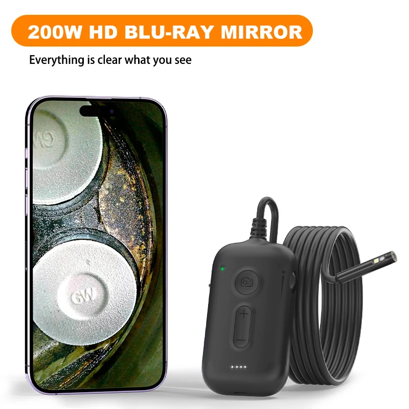 المنظار الصناعي واي فاي فحص أنابيب السيارة Borescope كاميرا التركيز التلقائي HD1080P عدسة واحدة مزدوجة ثلاثية مصابيح LED مقاومة للماء 2600mAh