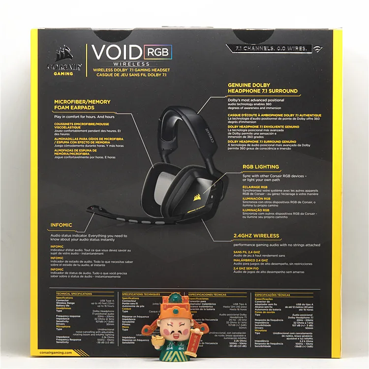 1pcs New pirate ship Corsair VOID RGB skywalker dolby 7.1 -channel wireless gaming headset Development