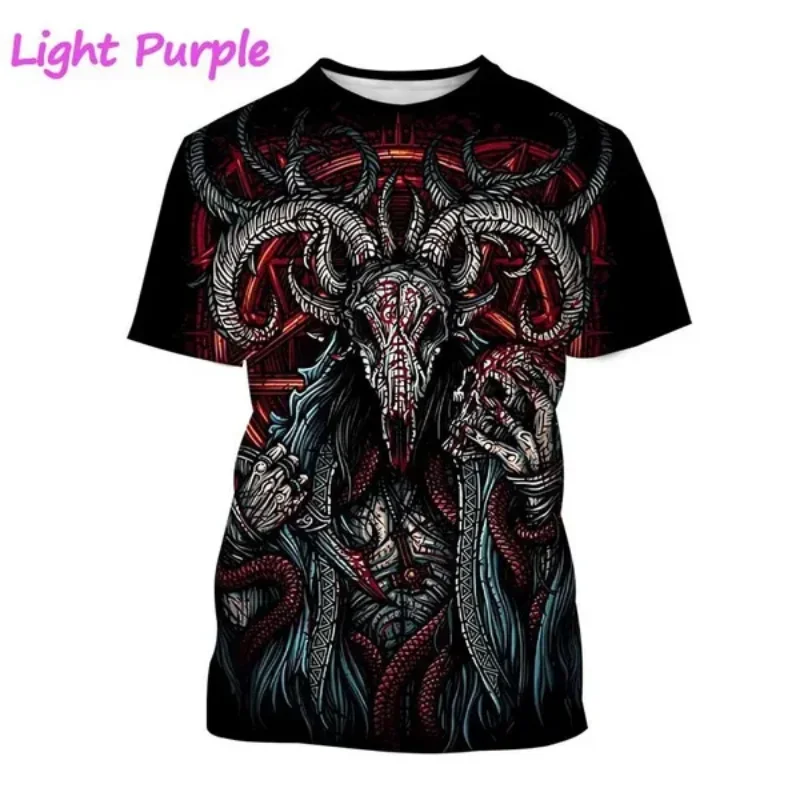 Fashion Men Clothing New Hell Devil Baphomet 3D Print T-shirt Personalized Oversized T Shirt Hip Hop Harajuku Street Unisex Tops