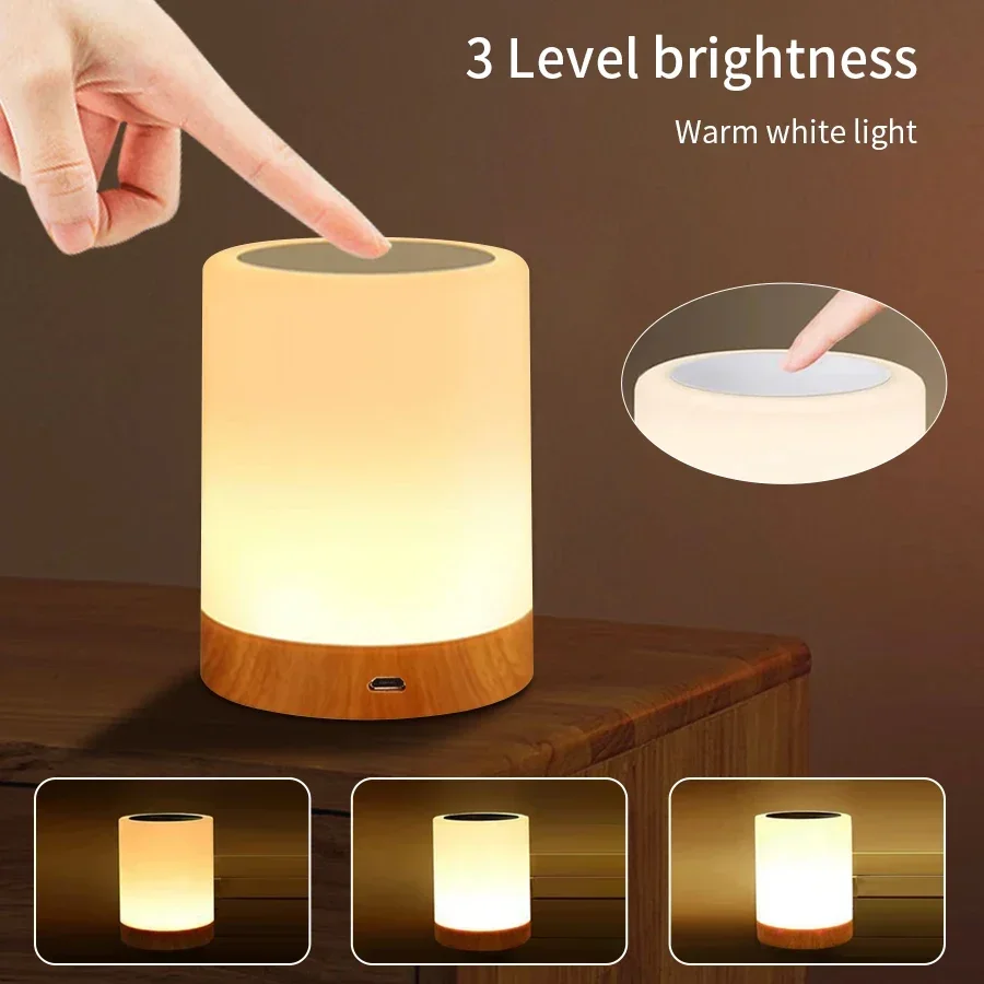 LED Night Light 13 Colors RGB Remote Control Table Lamp Dimmable Rechargeable Touch Lamp Bedroom Bedside Room Decor Night Lamp