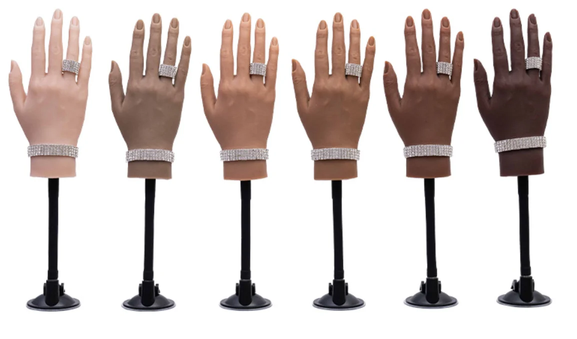 

Silicone Manicure Exercise Hand Mannequin With Joints Bendable Matching Nail Hot Selling Prosthetic Hand