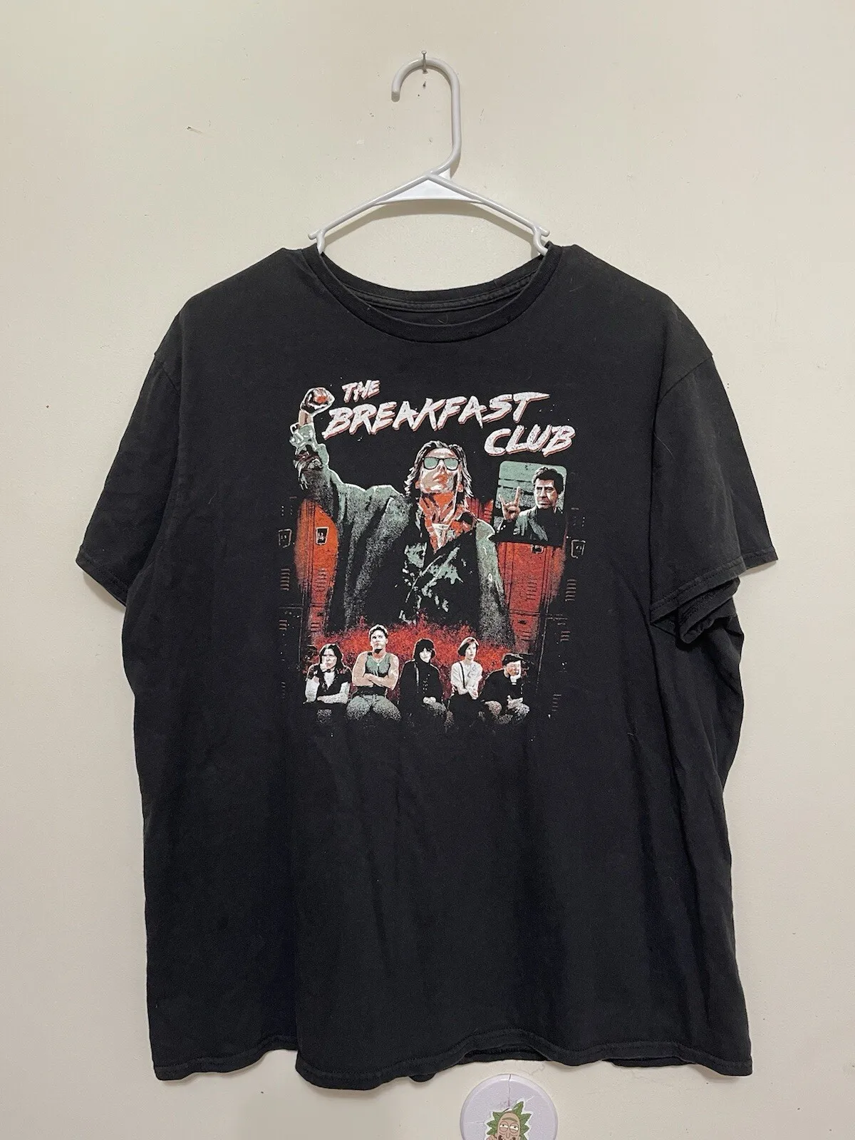 تي شيرت The Breakfast Club كبير برسومات ريترو في الثمانينيات من فيلم Teen Classic باللون الأسود #1