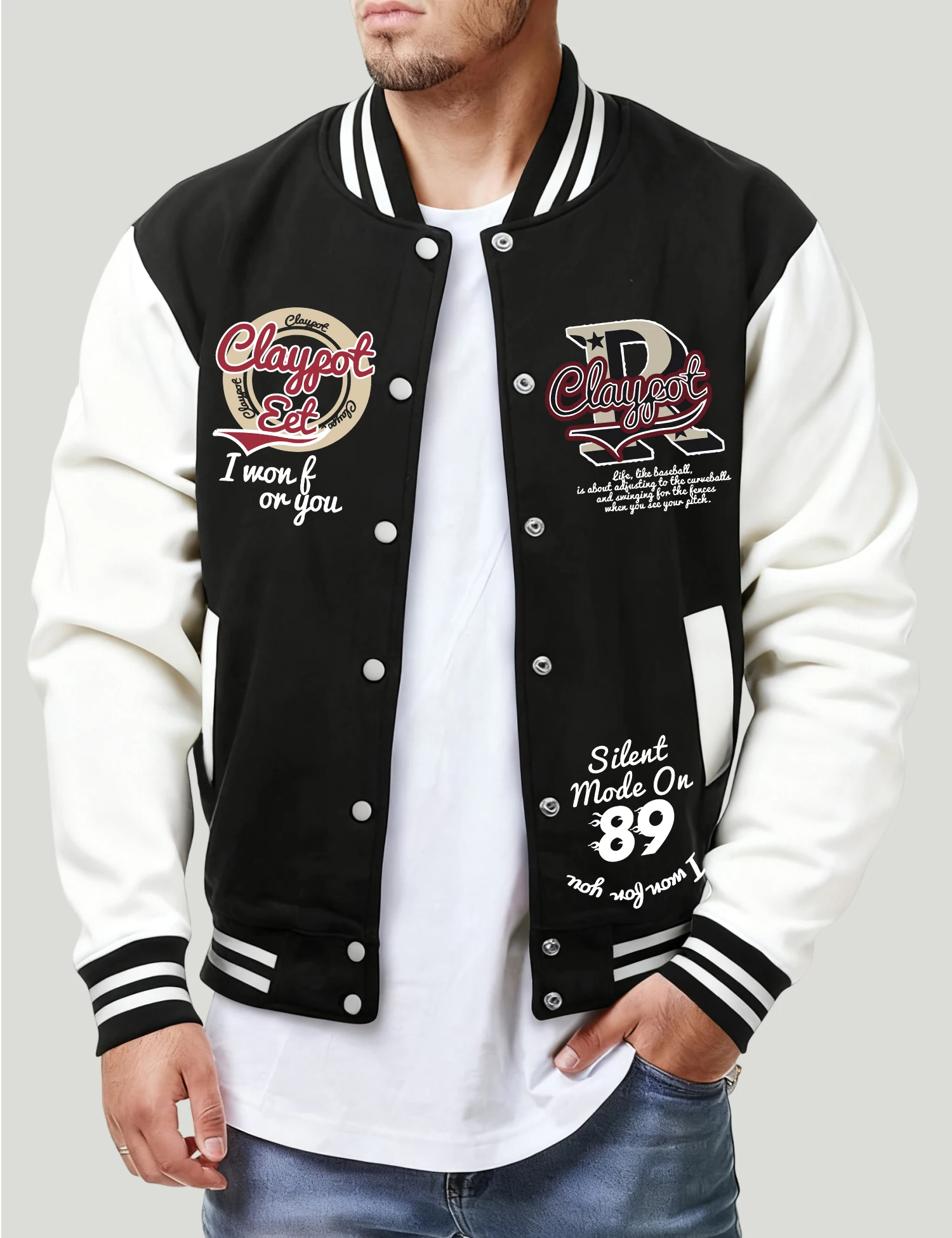 

Мужская куртка с буквенным принтом США и кругами, осенний уличный пуловер, простой повседневный уличный флисовый свободный бейсбольный трикотаж