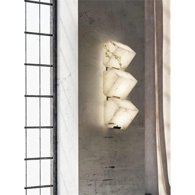 Прикроватная тумбочка для итальянской спальни, коридор, простой, креативный мрамор, настенный светильник